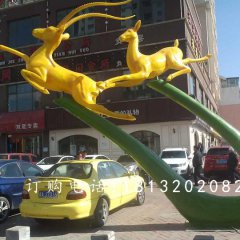 玻璃鋼羚羊雕塑，玻璃鋼動(dòng)物雕塑