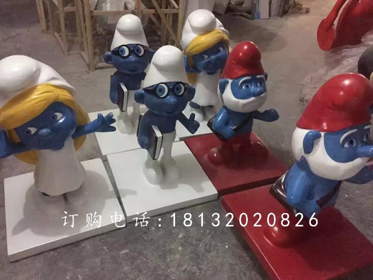 玻璃鋼藍精靈雕塑，卡通動畫雕塑 (2)