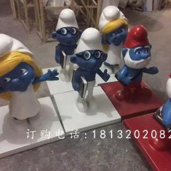玻璃鋼藍(lán)精靈雕塑，卡通動(dòng)畫雕塑