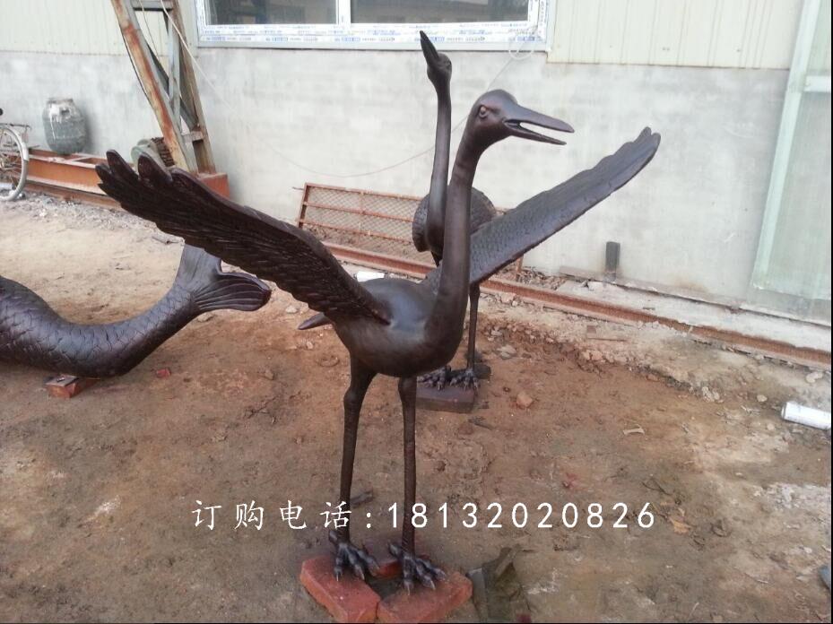 仙鶴銅雕，廣場動物銅雕