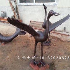 仙鶴銅雕，廣場動物銅雕