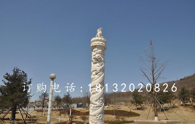漢白玉龍柱石雕，廣場(chǎng)華表石雕