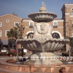 別墅噴泉雕塑，兩層石雕噴泉