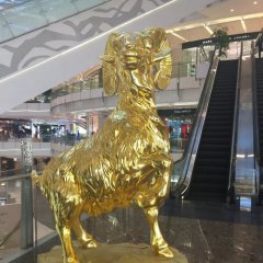 玻璃鋼綿羊，玻璃鋼仿銅動物雕塑