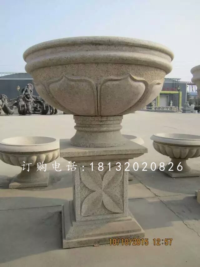 公園花盆雕塑，景觀花盆石雕