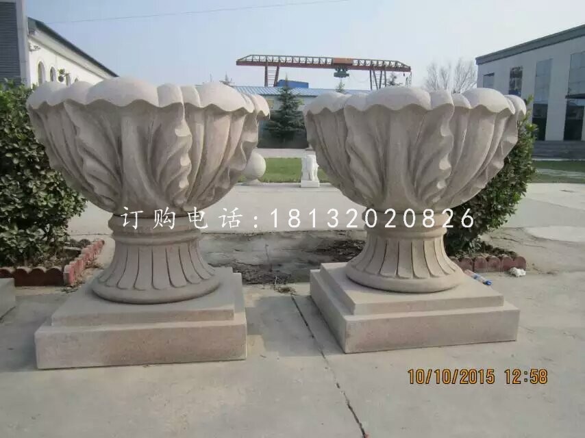 景觀花盆雕塑，歐式花盆石雕