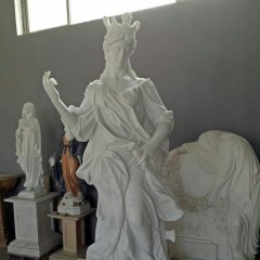 女王雕塑，漢白玉西方美女石雕