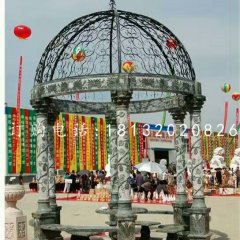 青石涼亭雕塑，公園涼亭石雕