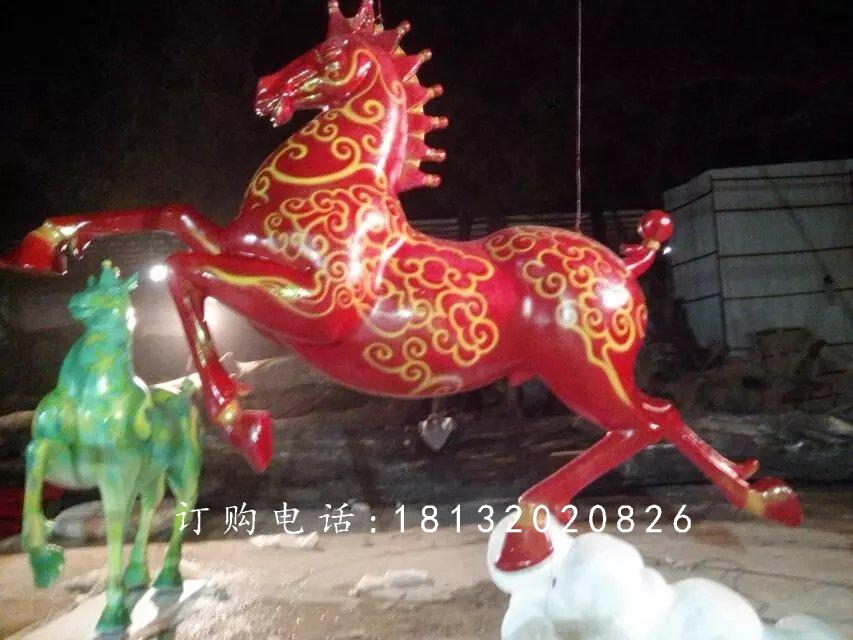 彩繪奔馬雕塑，廣場(chǎng)玻璃鋼雕塑 (3)