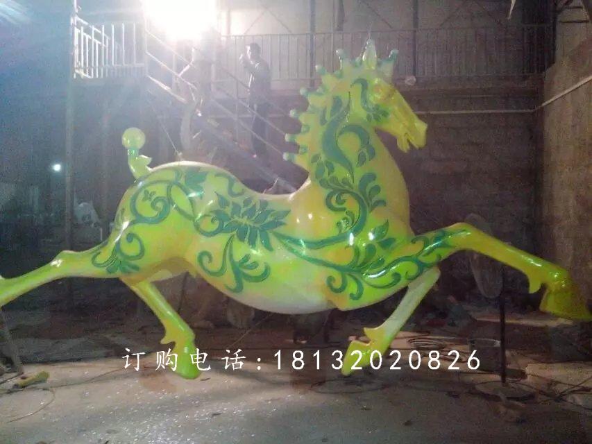 彩繪奔馬雕塑，廣場(chǎng)玻璃鋼雕塑 (4)