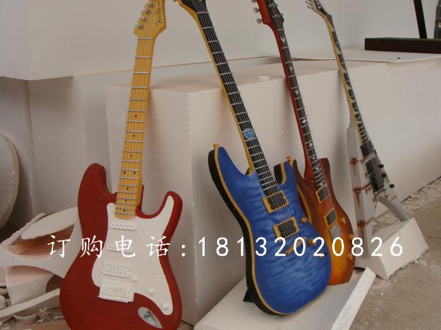 玻璃鋼吉他雕塑，玻璃鋼仿真樂器