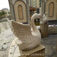 砂巖天鵝雕塑，小區(qū)景觀動(dòng)物石雕
