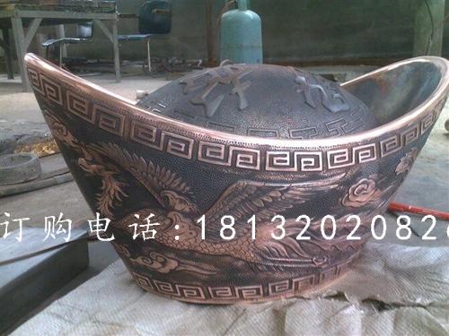 鍛造元寶，鍛銅元寶雕塑