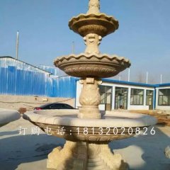 三層石噴泉雕塑，小區(qū)噴泉石雕