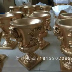 玻璃鋼歐式花缽雕塑，別墅景觀雕塑