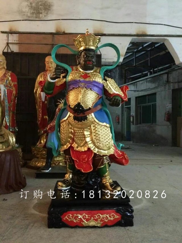 四大天王雕塑，玻璃鋼彩繪雕塑 (4)