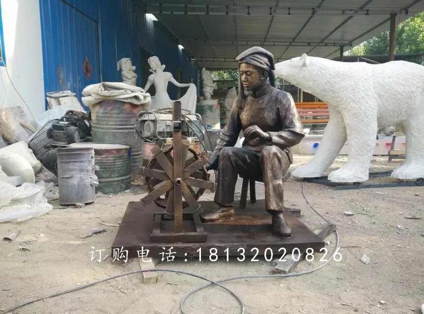 紡織玻璃鋼雕塑，仿銅紡織雕塑，廣場景觀雕塑 (2)