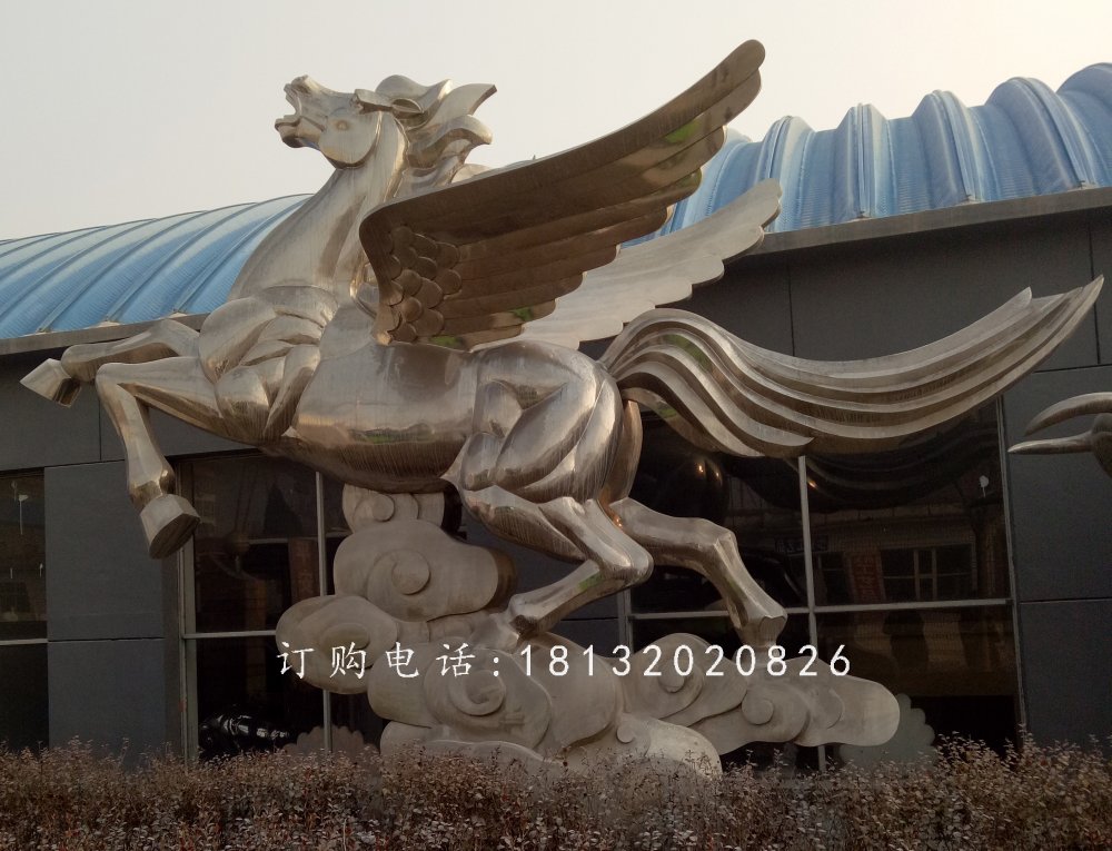 銅雕飛馬，廣場動物銅雕