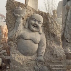 佛像石浮雕，青石彌勒佛石浮雕