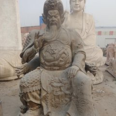 關(guān)公石雕，青石關(guān)公雕塑，寺廟石關(guān)公