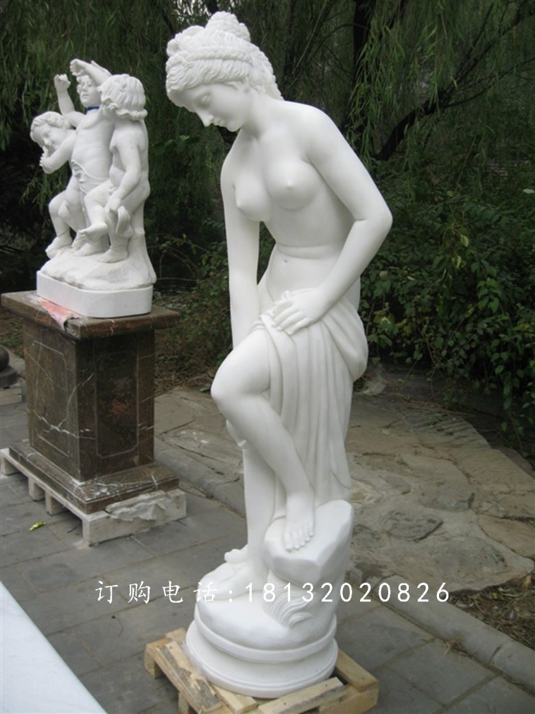 西方人物石雕，漢白玉美女石雕
