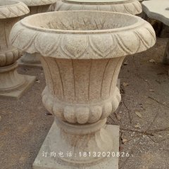 砂巖花盆，公園花盆石雕
