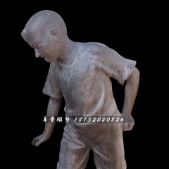 小男孩銅雕，公園人物銅雕