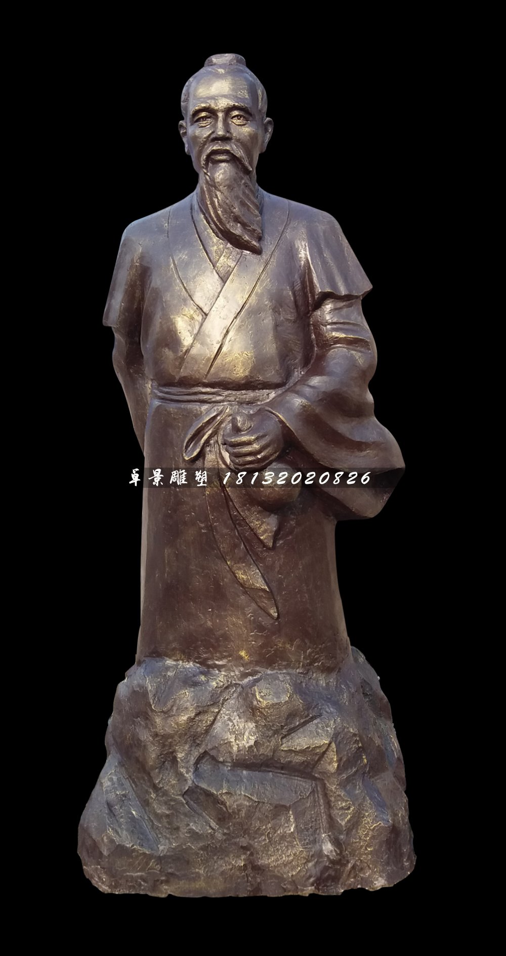 藥王孫思邈銅雕，公園名人銅雕 (3)