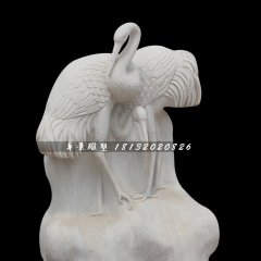 丹頂鶴石雕，公園漢白玉丹頂鶴雕塑