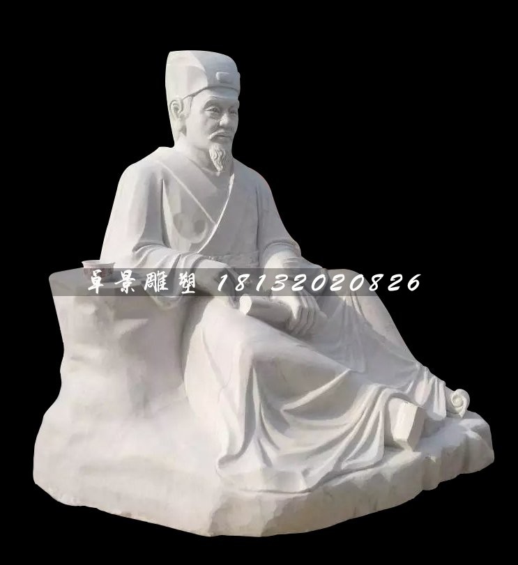 漢白玉人物石雕，廣場(chǎng)古代人物石雕