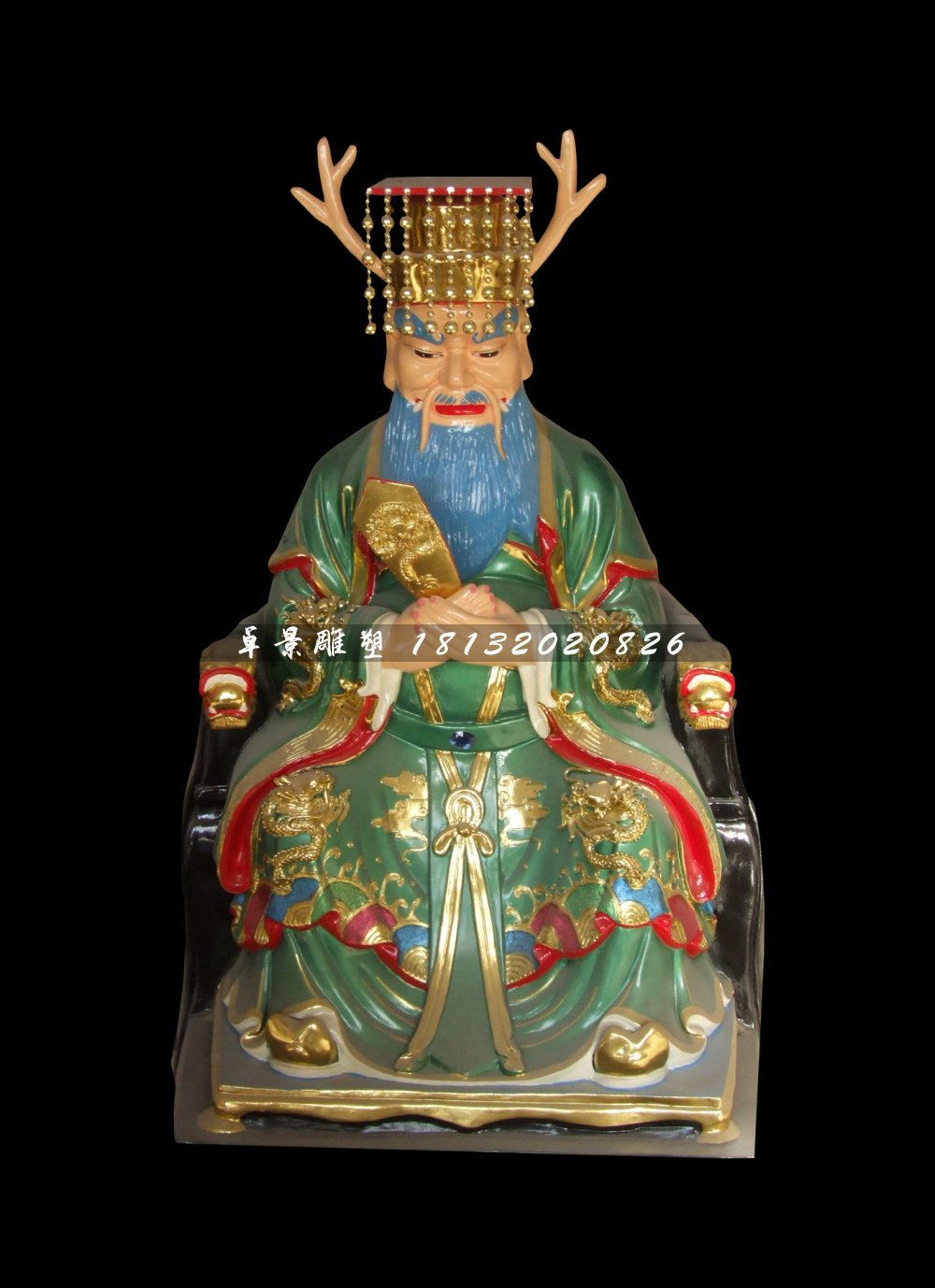 龍王雕塑，玻璃鋼彩繪神仙雕塑