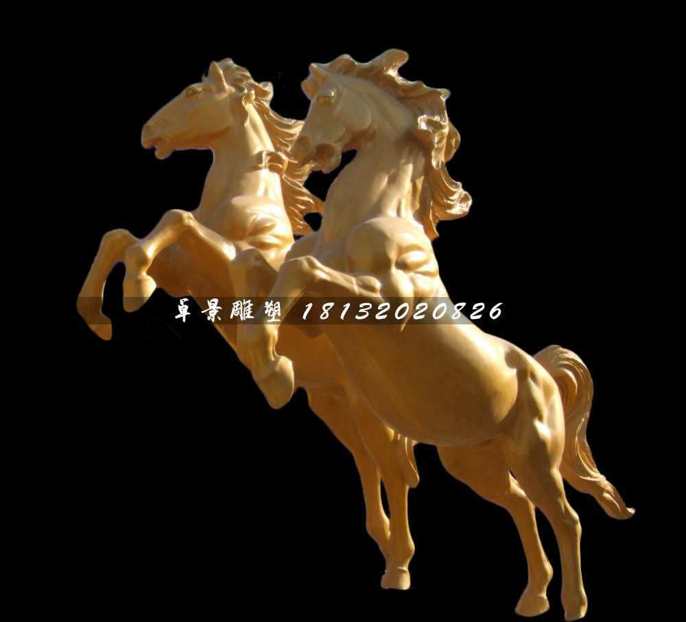 廣場立馬雕塑，玻璃鋼仿銅馬雕塑 (1)