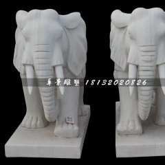 大象石雕，漢白玉大象，動物石雕