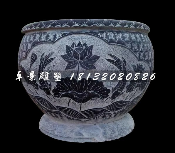 青石花盆，仿古石水盆(1)