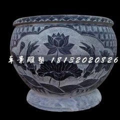 青石花盆，仿古石水盆