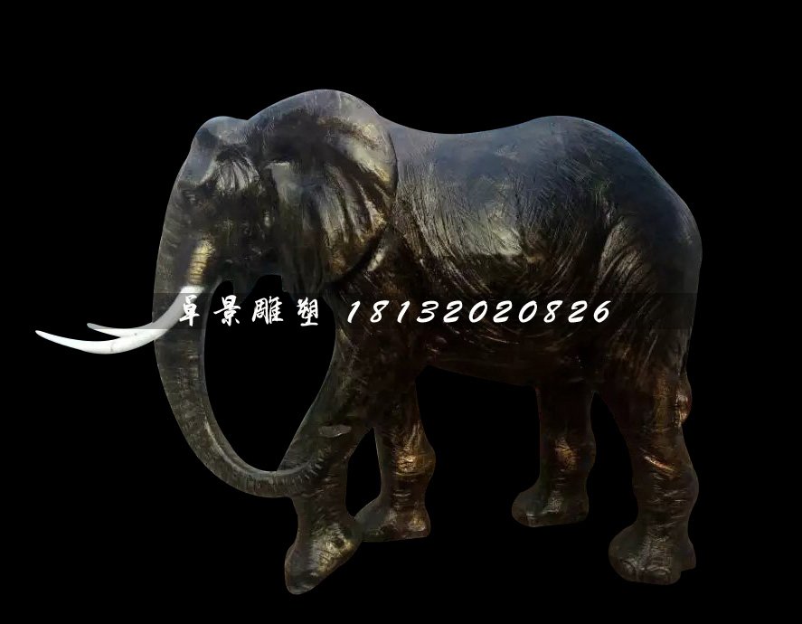 玻璃鋼大象雕塑，仿真動(dòng)物雕塑