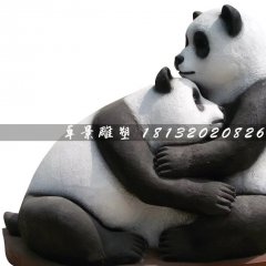 玻璃鋼熊貓雕塑，玻璃鋼動(dòng)物雕塑