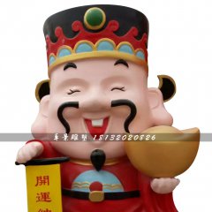 玻璃鋼財(cái)神爺，玻璃鋼卡通人物雕塑