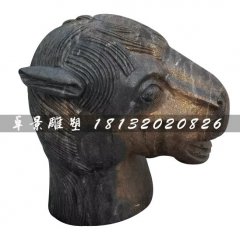 十二生肖獸首銅雕，公園馬頭銅雕