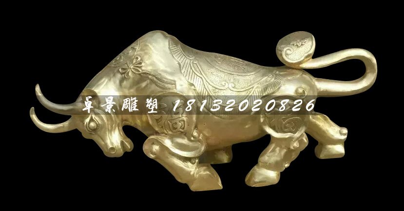 拓荒牛銅雕，鑄銅動物雕塑