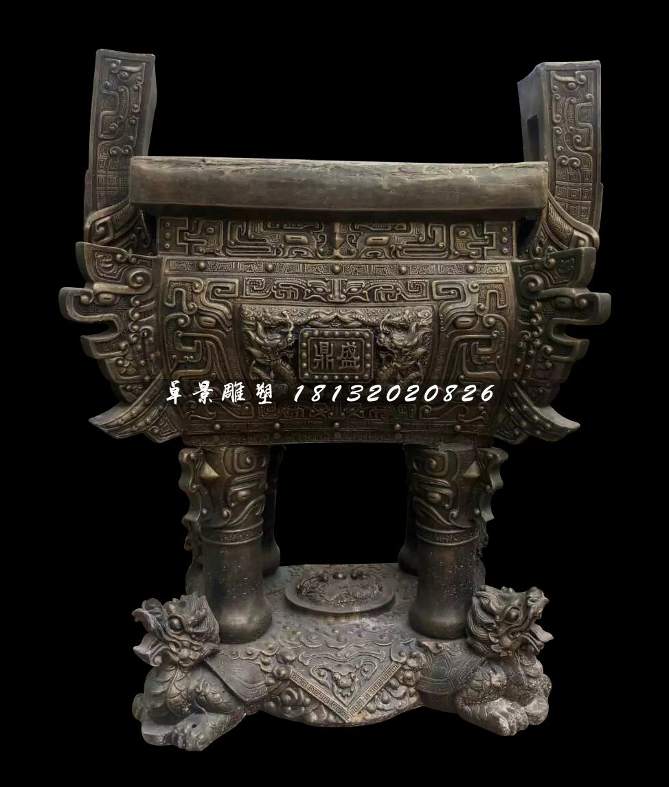 銅鼎，四足銅鼎,廣場(chǎng)銅鼎雕塑 (1)