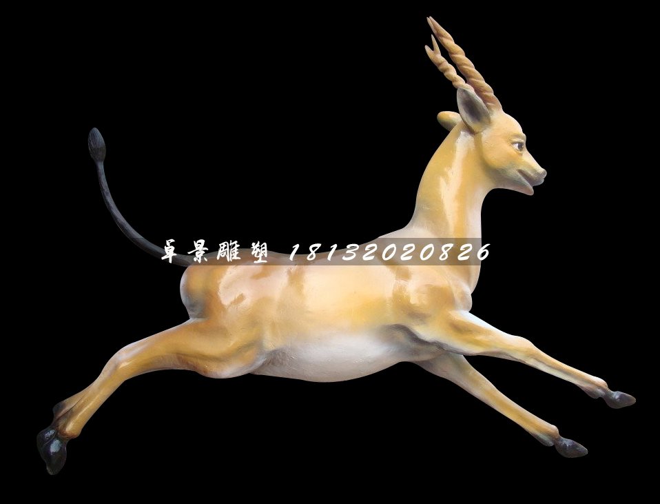 奔跑的小鹿雕塑，玻璃鋼動(dòng)物雕塑