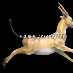 奔跑的小鹿雕塑，玻璃鋼動物雕塑