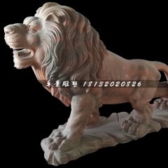 西洋獅石雕，晚霞紅歐式獅子雕塑