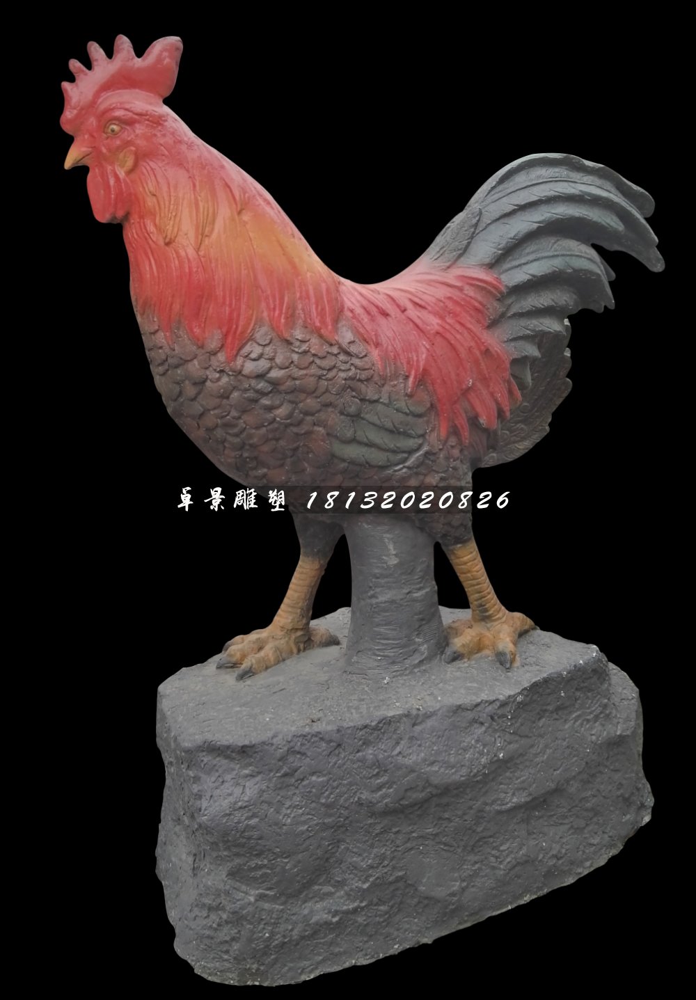玻璃鋼公雞雕塑，仿真動物雕塑 (1)