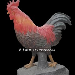 玻璃鋼公雞雕塑，仿真動物雕塑