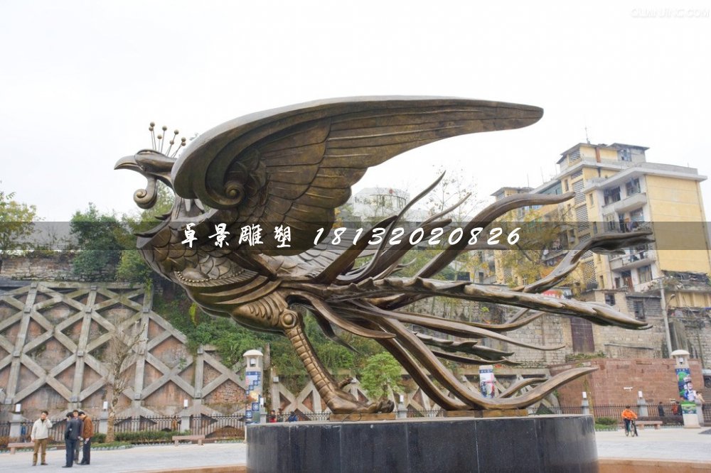 鳳凰銅雕，廣場鳳凰銅雕 (2)