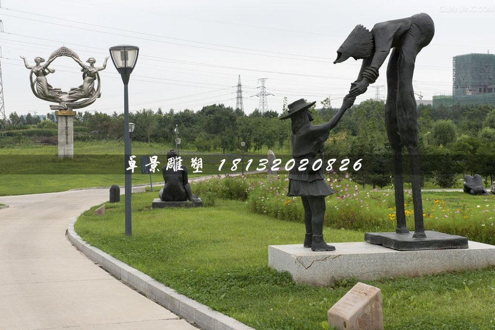 踩高蹺銅雕，公園景觀(guān)銅雕