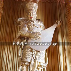 持國天王銅雕，寺廟神仙銅雕