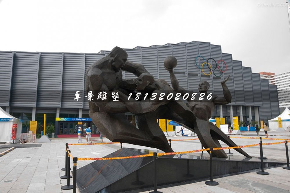 打籃球銅雕，廣場運(yùn)動雕塑